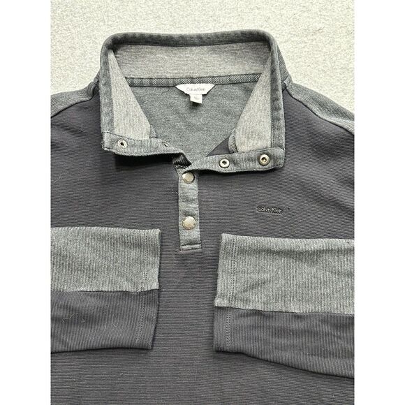 Calvin Klein Other - Calvin Klein Sweater‎ Adult Medium Black Gray Snap Preppy Pullover Classic Mens
